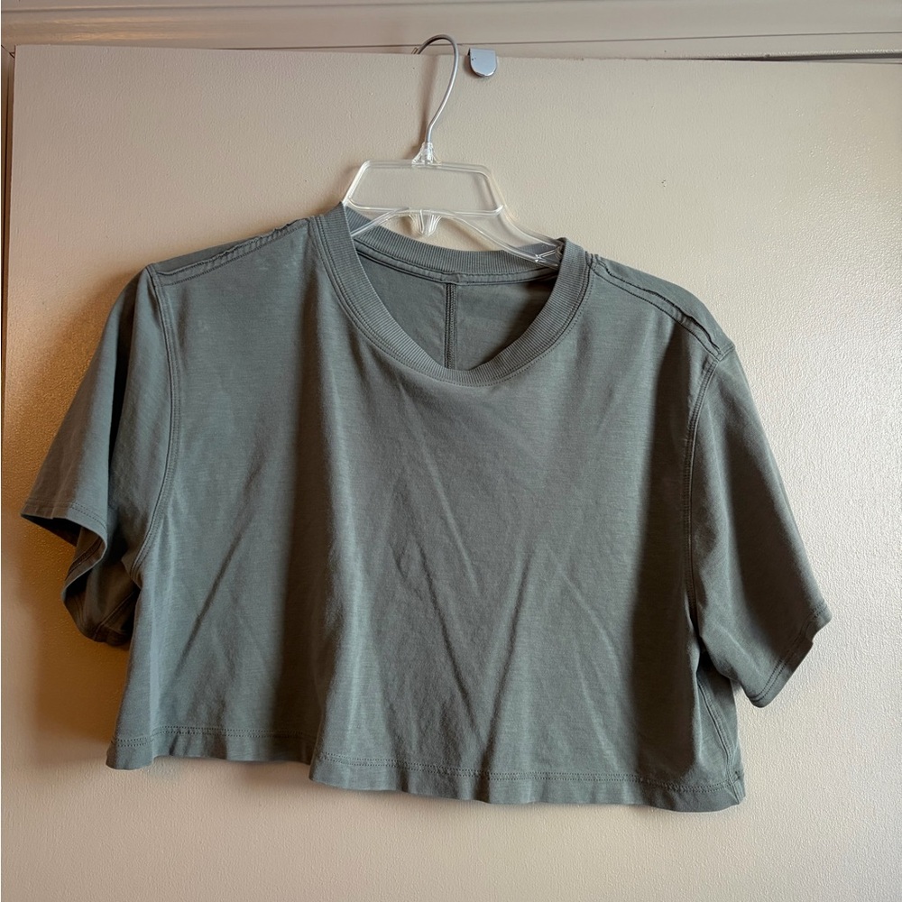 lululemon athletica Olive Short Sleeve Crop Top